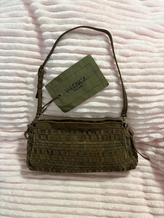 Vilenca Holland Handbags - VILENCA Genuine Leather Brown Woven Suede Shoulder Bag NWT